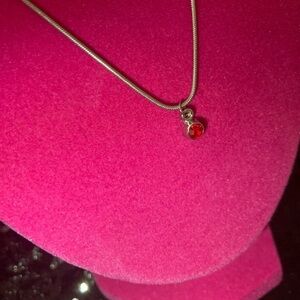 July Ruby Sterling Silver Necklace Birthday Birthstone Month Rhinestone gift Y2K